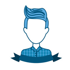 faceless man with vintage hairstyle icon image vector illustration design 