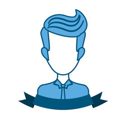 faceless man with vintage hairstyle icon image vector illustration design 