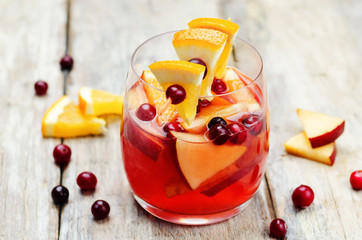 Cranberry apple pink wine sangria
