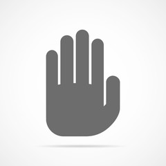 Palm of the human hand, icon. Vector illustration.