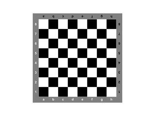 The chessboard on a white background