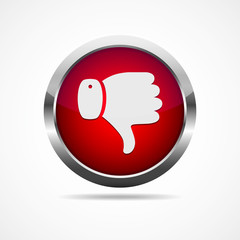 Thumb down button. Vector illustration
