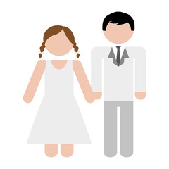 wedding couple man and woman icon image vector illustration design 