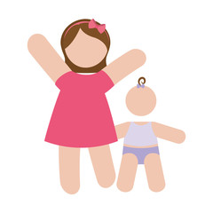 mother and child icon image vector illustration design 