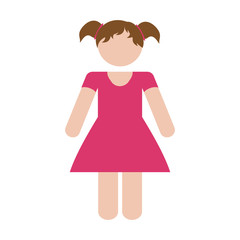 happy girl icon over white background. pictogram colorful design. vector illustration