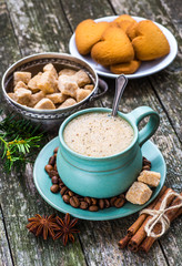 coffee cup and coffee beans