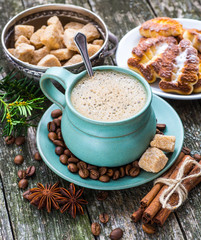 coffee cup and coffee beans