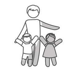 father with kids icon over white background. pictogram design. vector illustration