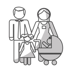 family of parents and kids icon over white background. pictogram design. vector illustration