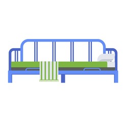 Sleeping bed vector.