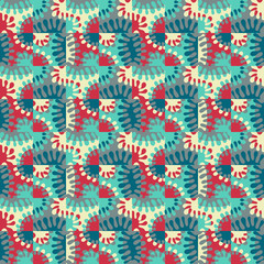 Materiał do szycia Abstrakcja bezszwowe retro wzór inspirowany Henri Matisse
