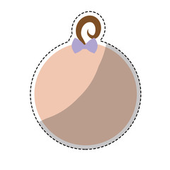 sticker of cute baby face icon over white background. colorful design. vector illustration