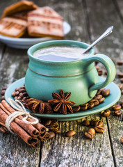 coffee cup and coffee beans