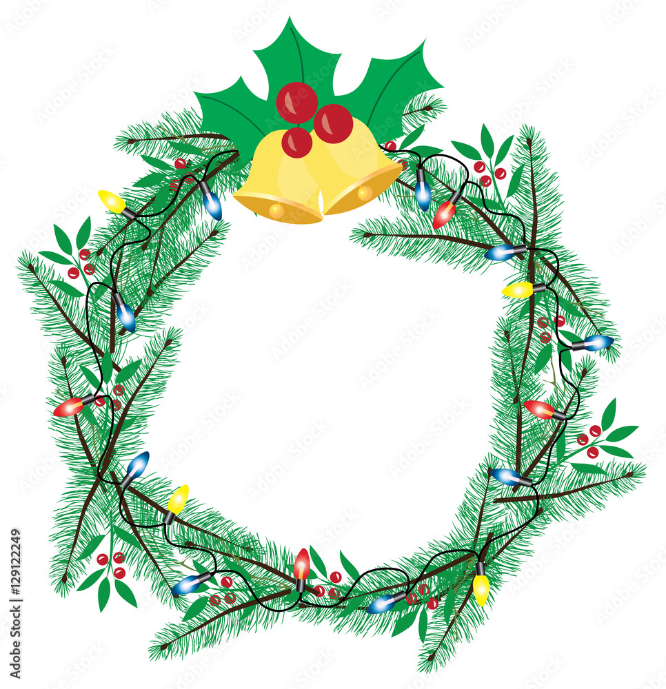 Sticker vector christmas wreath