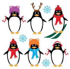 Fototapeta premium Vector Funny Penguins