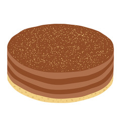 Trendy hipster cheesecake or chocolate pie in flat style. Modern