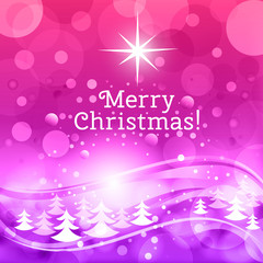 Fairy Christmas background with wish of Merry Christmas!