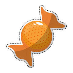 sticker of sweet candy icon over white background. colorful design. vector illustration