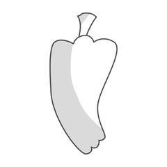 pepper vegetable icon over white background. black and white design. vector illustration