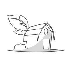 farm barn icon over white background. white and black design. vector illustration