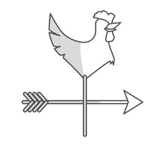rooster weather vane icon over white background. vector illustration