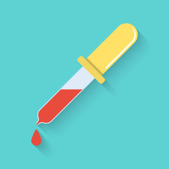 Pipette flat  icon. Health care.