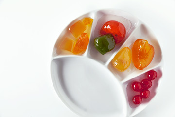 Mostarda. Northern Italian condiment made of candied fruit and a