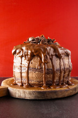 birthday cake on bright background