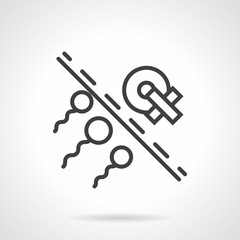 Insemination problem simple line vector icon