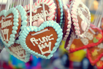 Lebkuchen - gingerbread - in the form of heart.