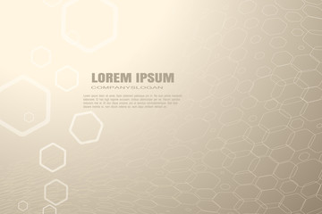 Vector abstract brown background with hexagon shapes and distorted mesh.