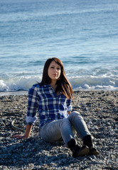 portrait of brunette girl