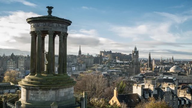 Edinburgh Cityscape Panorama from Calton Hill, Scotland