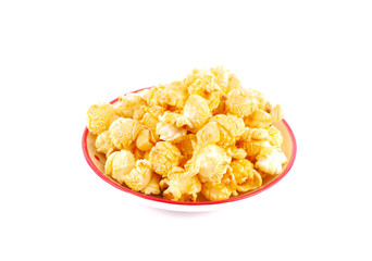 Popcorn on a white background