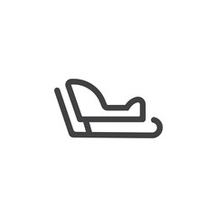 Vector Illustration of a Christmas Sleigh Icon on the white background. New year set of icons. Christmas holidays