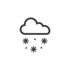 Snow with cloud icon on the white background. New Year set of icons. Christmas holidays