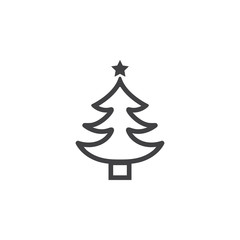 Christmas tree Icon on the white background. New Year set of icons.