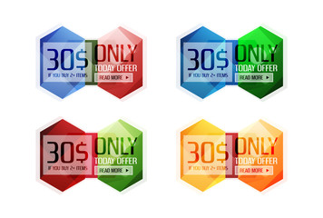 Vector abstract geometric sale labels