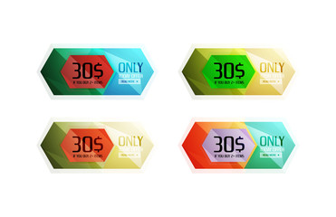 Vector abstract geometric sale labels