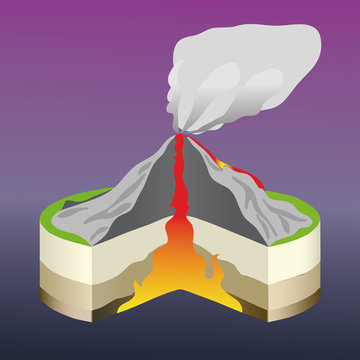 The volcano cross section isolated.