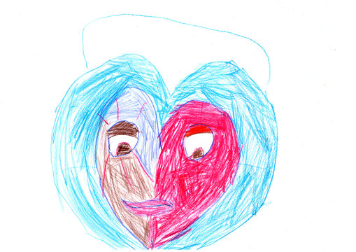 Alyssa at 5y09m_heart with a face_authentic children's paintings