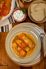 Cabbage Rolls stuffed with meat and vegetables. Selective focus. 