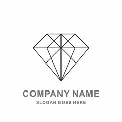 Fototapeta premium Geometric Diamond Outline Strips Jewellery Fashion Accessories Business Company Stock Vector Logo Design Template