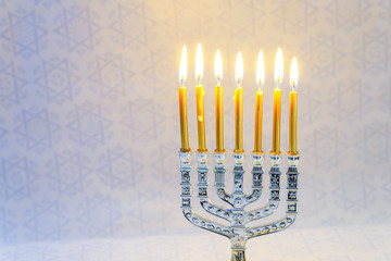 Fototapeta premium jewish holiday Hanukkah Festive composition for on dark background