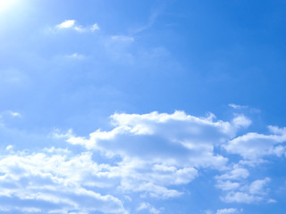 Beautiful clouds clear sky, fresh air.