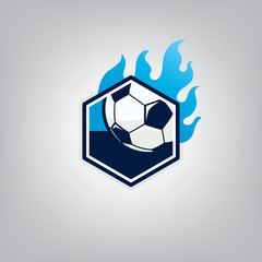 Obraz premium Soccer logo emblem design,vector illustration