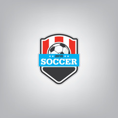 Fototapeta premium Soccer Logo Design Template l Football badge team identity l Soc