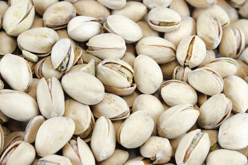 fresh roasted pistachio as food background