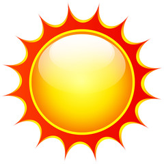 orange sun on white background