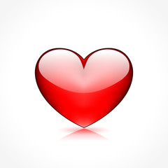 red heart on white background